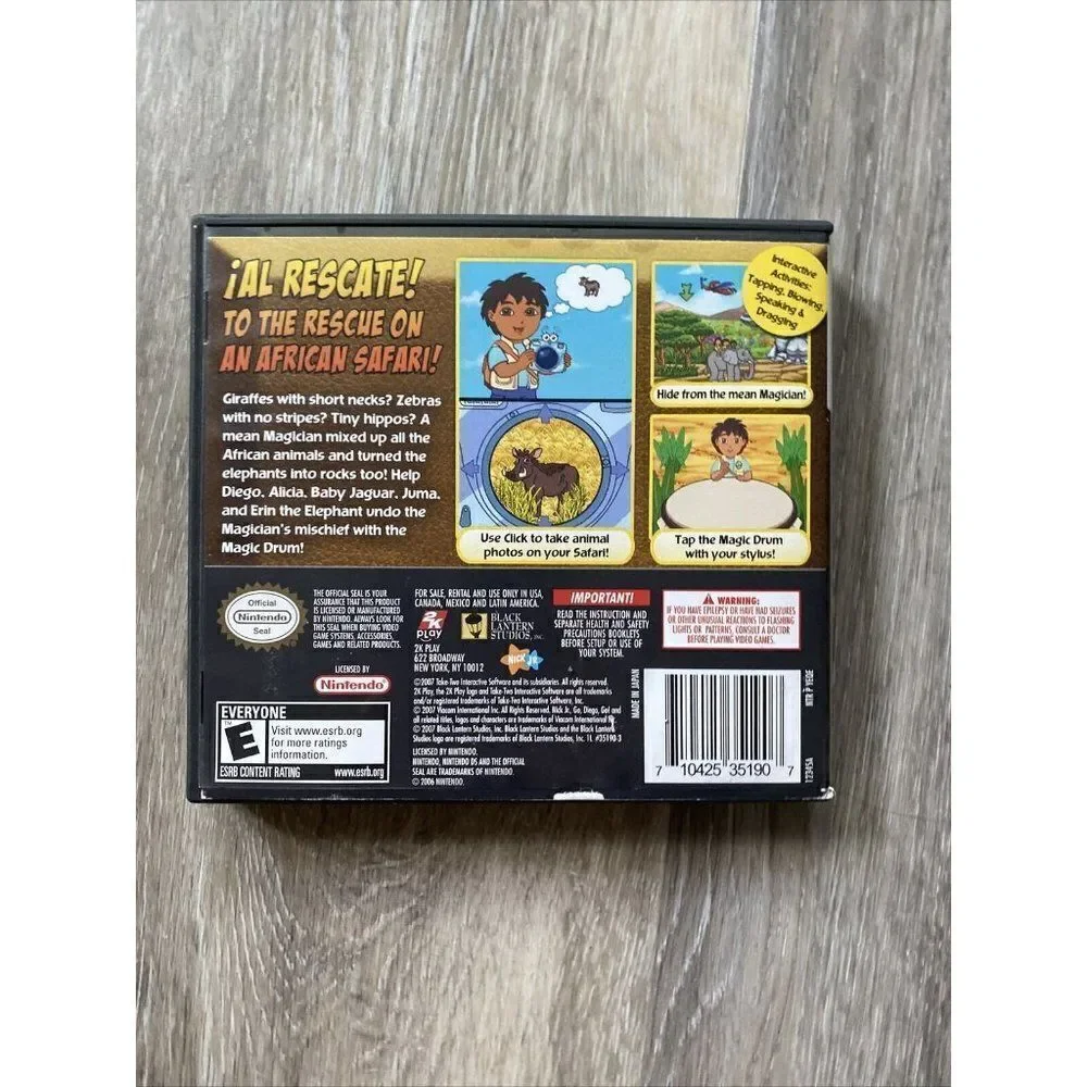 NINTENDO DS GO DIEGO GO! SAFARI RESCUE - RATED E F
